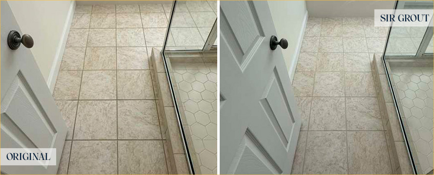 Floor Before and After an Excellent Grout Cleaning in Charleston, SC