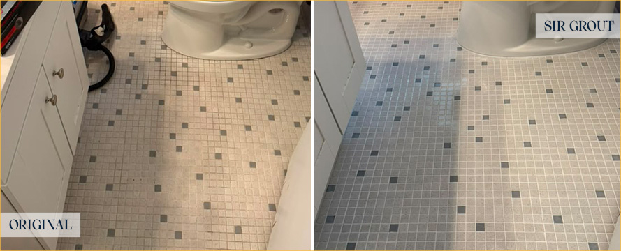 Floor Before and After an Excellent Grout Sealing in Charleston, SC