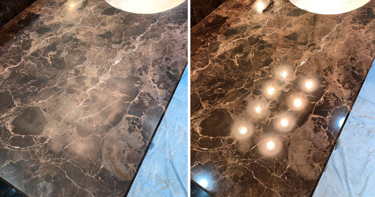 A Marble Vanity Top in Charleston SC Recovered Its Gleam After