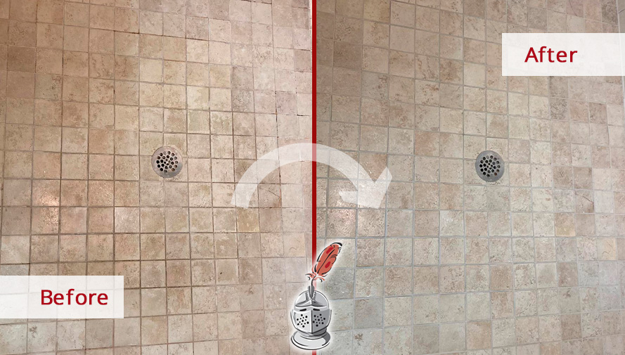 Shower Before and After Our Caulking Services in Mount Pleasant, SC