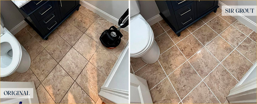 Floor Before and After a Superb Grout Cleaning in Charleston, SC