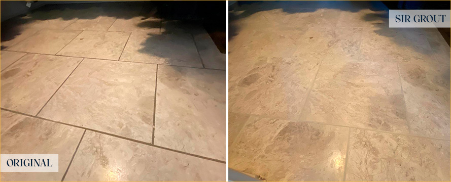 Floor Before and After a Flawless Grout Sealing in Charleston, SC