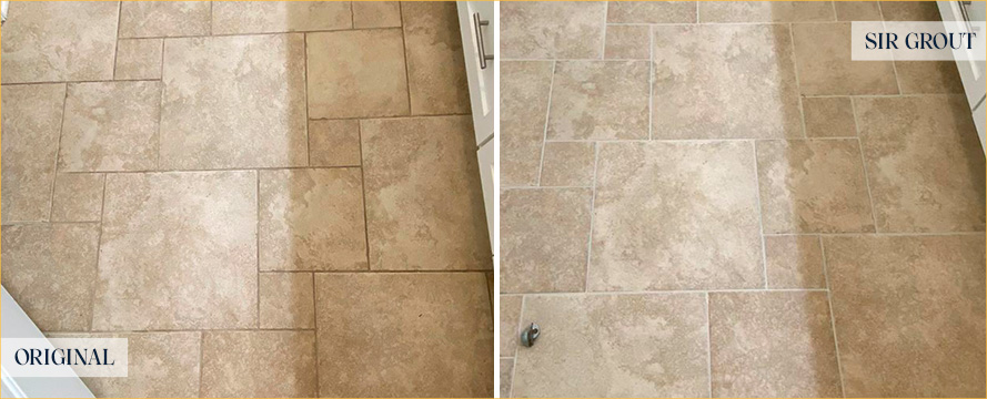 Floor Before and After a Flawless Grout Cleaning in Charleston, SC