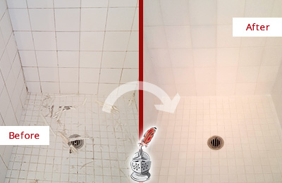 Sir Grout Caulks this McClellanville Bathroom Re-Caulked To Repair Damaged Caulking Before and After Picture of a McClellanville Bathroom Re-Caulked To Repair Damaged Caulking