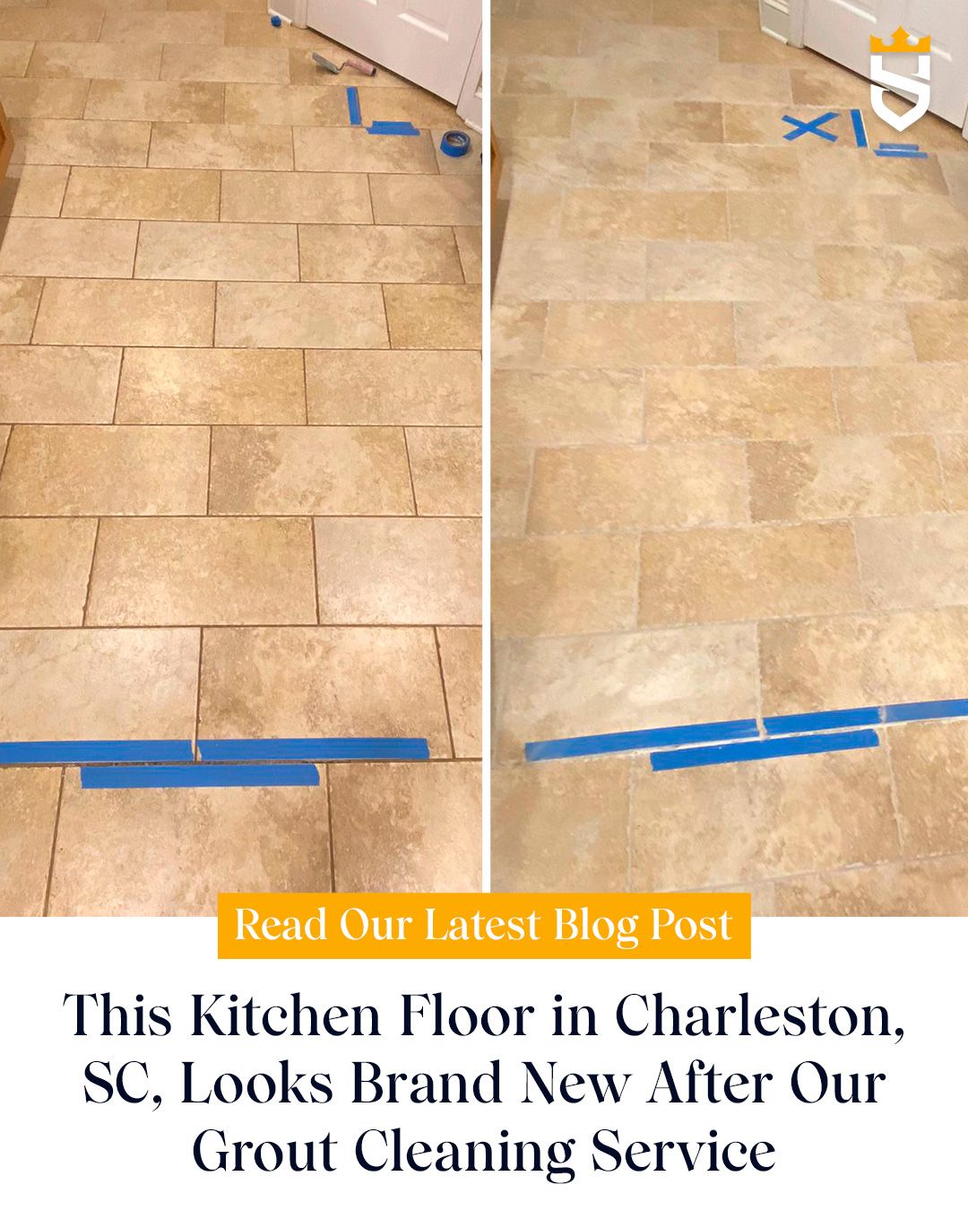 This Kitchen Floor in Charleston, SC, Looks Brand New After Our Grout Cleaning Service