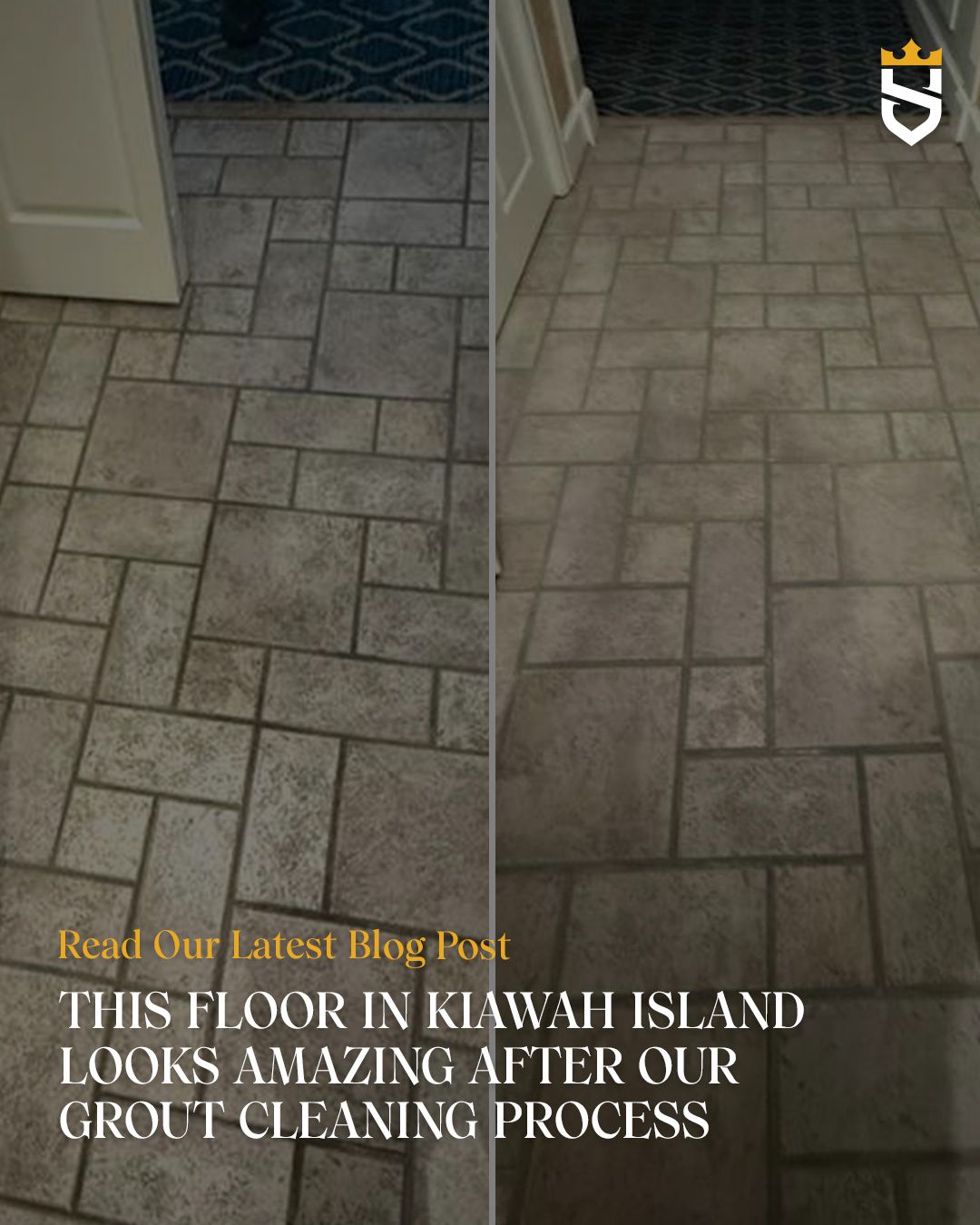 This Floor in Kiawah Island Looks Amazing After Our Grout Cleaning Process